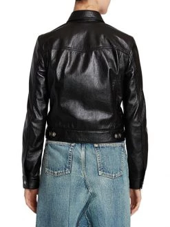 Saint Laurent Leather Trucker Jacket -Saint Laurent Sales Store unnamed file 3945