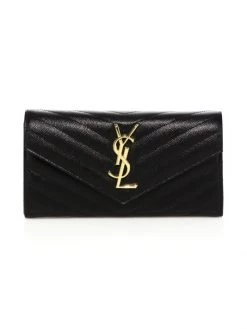 Saint Laurent Monogram Matelassé Leather Flap Wallet
