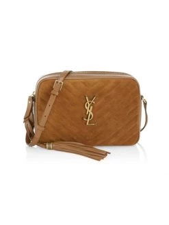 Saint Laurent Medium Lou MatelasséSuede Camera Bag