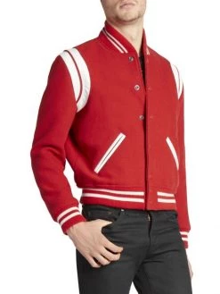 Saint Laurent Banded Teddy Varsity Jacket For Men Naturel 11 Saint Laurent Banded Teddy Varsity Jacket For Men Naturel -Saint Laurent Sales Store unnamed file 3990
