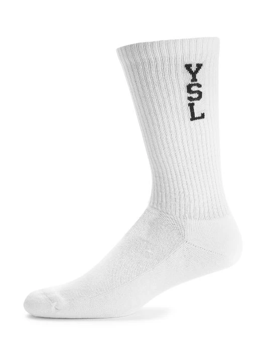 Saint Laurent Cotton Logo Socks For Men 2 Saint Laurent Cotton Logo Socks For Men