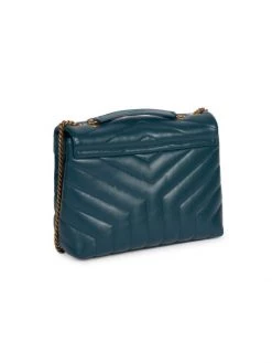 Saint Laurent Small Loulou Matelassé Leather Shoulder Bag Medium Blue -Saint Laurent Sales Store unnamed file 4