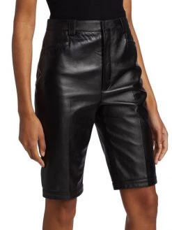 Saint Laurent Leather Bermuda Shorts -Saint Laurent Sales Store unnamed file 4002