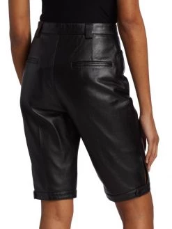 Saint Laurent Leather Bermuda Shorts -Saint Laurent Sales Store unnamed file 4003
