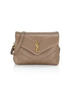 Saint Laurent Mini Loulou Matelassé Leather Shoulder Bag Dark Beige -Saint Laurent Sales Store unnamed file 443