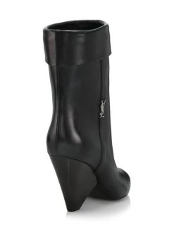 Saint Laurent Liz 85MM Leather Mid-Calf Boots -Saint Laurent Sales Store unnamed file 458