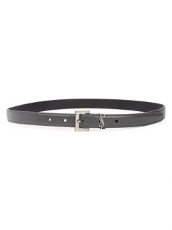 Saint Laurent Monogram Leather Belt Storm -Saint Laurent Sales Store unnamed file 49