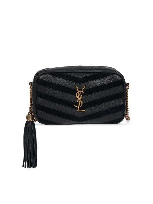 Saint Laurent Mini Lou Chain Chevron Leather & Suede Bag 3 Saint Laurent Mini Lou Chain Chevron Leather & Suede Bag