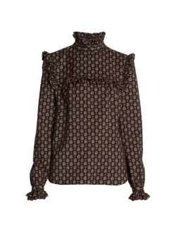 Saint Laurent Printed Highneck Blouse