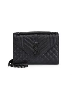 Saint Laurent Medium Envelope Monogram Matelassé Leather Shoulder Bag