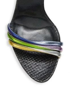 Saint Laurent Sexy Metallic Leather Ankle Strap Sandals -Saint Laurent Sales Store unnamed file 546