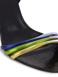 Saint Laurent Sexy Metallic Leather Ankle Strap Sandals -Saint Laurent Sales Store unnamed file 548