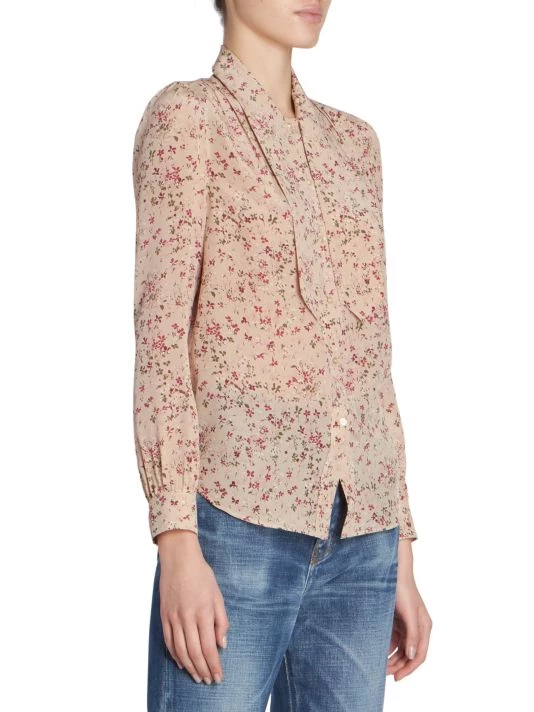 Saint Laurent Tieneck Floral-Print Blouse 6 Saint Laurent Tieneck Floral-Print Blouse - Image 4