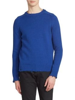 Saint Laurent Frayed Cotton Sweater For Men -Saint Laurent Sales Store unnamed file 563