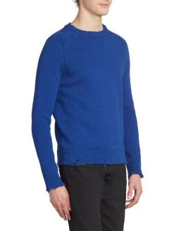 Saint Laurent Frayed Cotton Sweater For Men -Saint Laurent Sales Store unnamed file 564