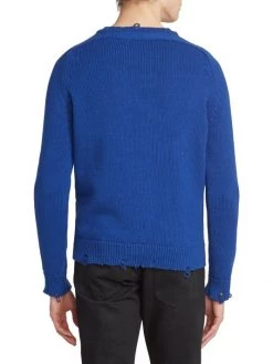 Saint Laurent Frayed Cotton Sweater For Men -Saint Laurent Sales Store unnamed file 565