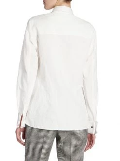 Saint Laurent Cotton-Linen Blouse -Saint Laurent Sales Store unnamed file 581