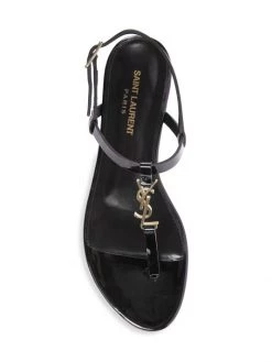 Saint Laurent Cassandra Patent Leather Slingback Thong Sandals -Saint Laurent Sales Store unnamed file 587