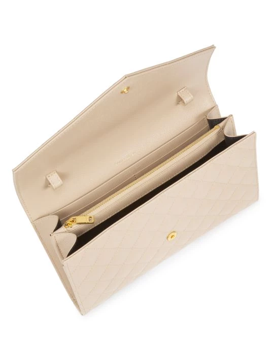 Saint Laurent Envelope Monogram Matelassé Leather Wallet-On-Chain Khaki 5 Saint Laurent Envelope Monogram Matelassé Leather Wallet-On-Chain Khaki - Image 3