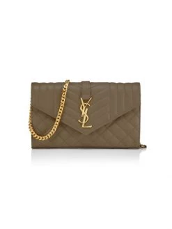 Saint Laurent Envelope Monogram Matelassé Leather Wallet-On-Chain Khaki 11 Saint Laurent Envelope Monogram Matelassé Leather Wallet-On-Chain Khaki -Saint Laurent Sales Store unnamed file 637