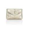 Saint Laurent Small Metallic Leather Puffer Pouch