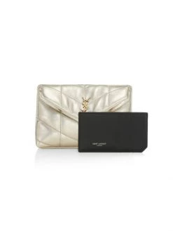 Saint Laurent Small Metallic Leather Puffer Pouch -Saint Laurent Sales Store unnamed file 641