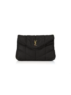 Saint Laurent Small Puffy Quilted Leather Clutch Black -Saint Laurent Sales Store unnamed file 646
