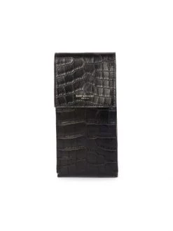 Saint Laurent Croc-Embossed Leather Phone Holder For Men