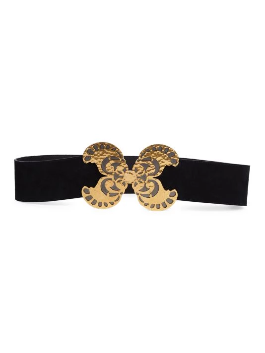 Saint Laurent Butterfly Buckle Suede Belt 4 Saint Laurent Butterfly Buckle Suede Belt - Image 2