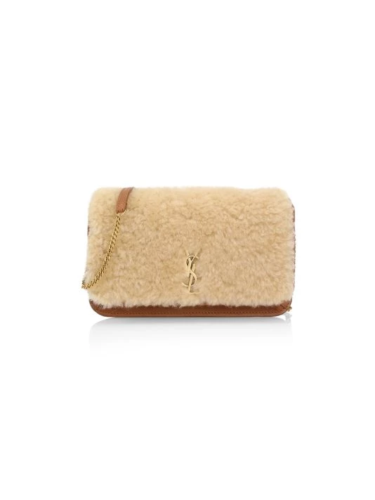 Saint Laurent Monogram Shearling Phone Holder-On-Strap 3 Saint Laurent Monogram Shearling Phone Holder-On-Strap