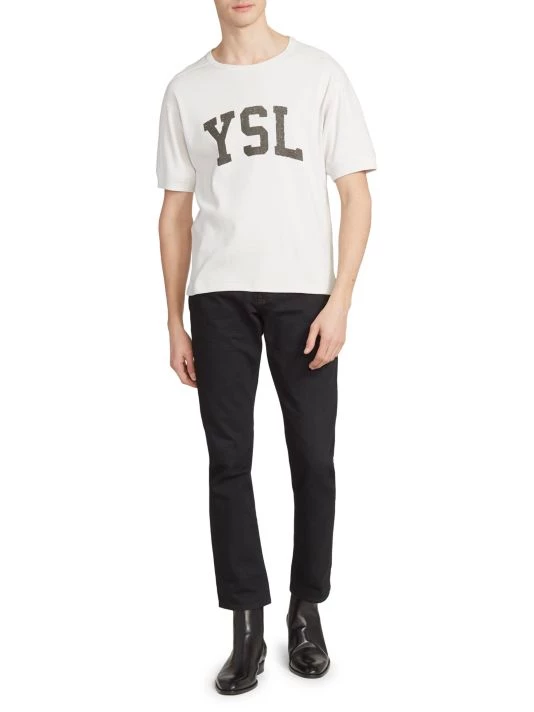 Saint Laurent Collegiate Logo T-Shirt For Men 4 Saint Laurent Collegiate Logo T-Shirt For Men - Image 2