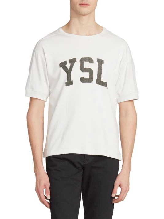Saint Laurent Collegiate Logo T-Shirt For Men 5 Saint Laurent Collegiate Logo T-Shirt For Men - Image 3