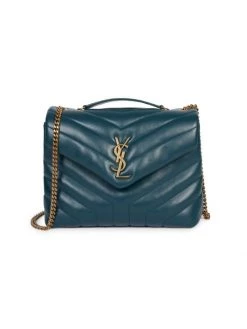 Saint Laurent Small Loulou Matelassé Leather Shoulder Bag Medium Blue -Saint Laurent Sales Store unnamed file 7