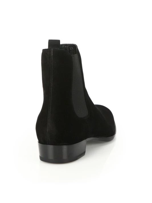 Saint Laurent Wyatt Suede Chelsea Boots For Men Nero 5 Saint Laurent Wyatt Suede Chelsea Boots For Men Nero - Image 3