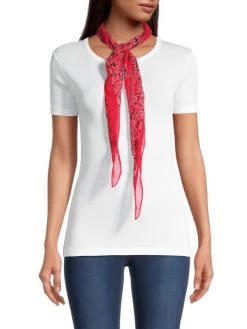 Saint Laurent Bandana Print Wool Scarf