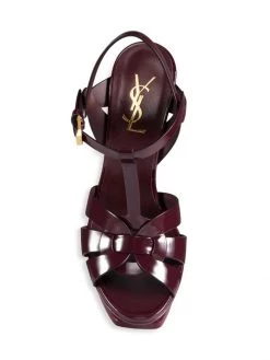 Saint Laurent Tribute 105MM Patent Leather Platform Sandals -Saint Laurent Sales Store unnamed file 728
