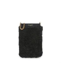 Saint Laurent Mini Pac Pac Shearling Pouch-On-Chain Natural Beige Brick -Saint Laurent Sales Store unnamed file 735