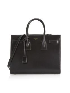 Saint Laurent Small Carryall Sac De Jour Leather Satchel Noir Noir