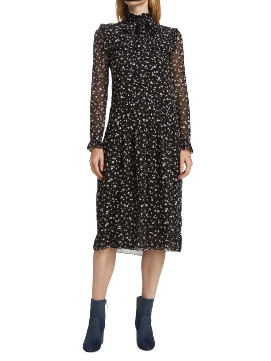 Saint Laurent Ruffle Neck Floral Dress 5 Saint Laurent Ruffle Neck Floral Dress - Image 3