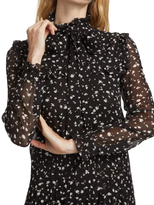 Saint Laurent Ruffle Neck Floral Dress 8 Saint Laurent Ruffle Neck Floral Dress - Image 6