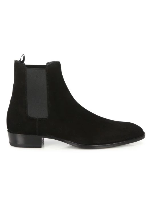 Saint Laurent Wyatt Suede Chelsea Boots For Men Nero 9 Saint Laurent Wyatt Suede Chelsea Boots For Men Nero - Image 7