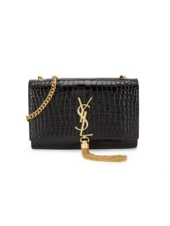 Saint Laurent Small Kate Crocodile-Embossed Leather Shoulder Bag With Tassel Noir -Saint Laurent Sales Store unnamed file 780