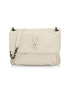 Saint Laurent Medium Niki Leather Shoulder Bag Crema -Saint Laurent Sales Store unnamed file 823