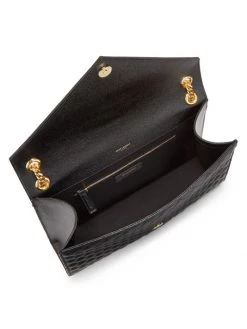 Saint Laurent Large Envelope Monogram Matelassé Leather Shoulder Bag Black -Saint Laurent Sales Store unnamed file 829