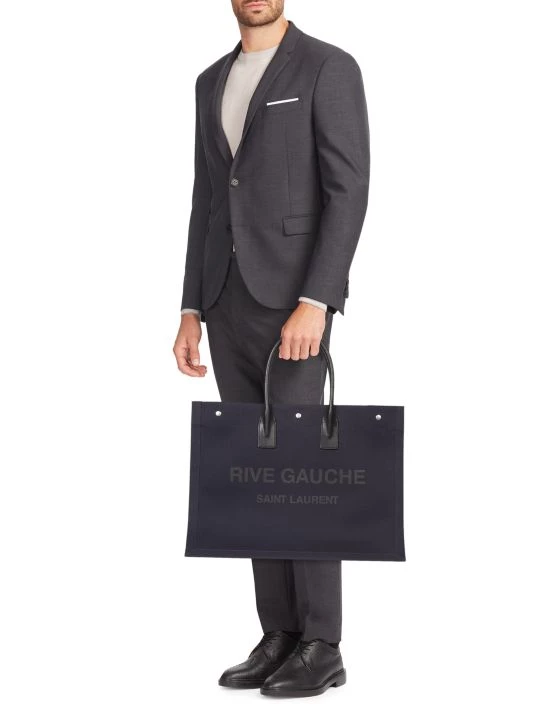 Saint Laurent Noe YSL Rive Gauche Leather Shopper For Men Dark Kaki 4 Saint Laurent Noe YSL Rive Gauche Leather Shopper For Men Dark Kaki - Image 2