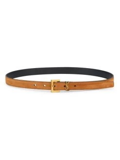 Saint Laurent Logo Skinny Suede Belt Sea Pebble -Saint Laurent Sales Store unnamed file 873