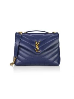 Saint Laurent Small Loulou Matelassé Leather Shoulder Bag Medium Blue -Saint Laurent Sales Store unnamed file 9