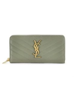Saint Laurent Cassandre Matelassé Leather Zip-Around Wallet