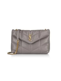 Saint Laurent Padded Leather Shoulder Bag Fog -Saint Laurent Sales Store unnamed file 953