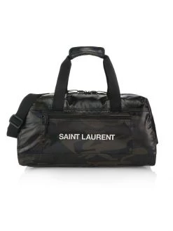 Saint Laurent Camouflage Logo Duffle Bag For Men